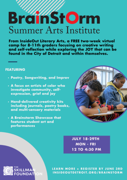 Brainstorm Summer Arts Program 2022 InsideOut Literary Arts