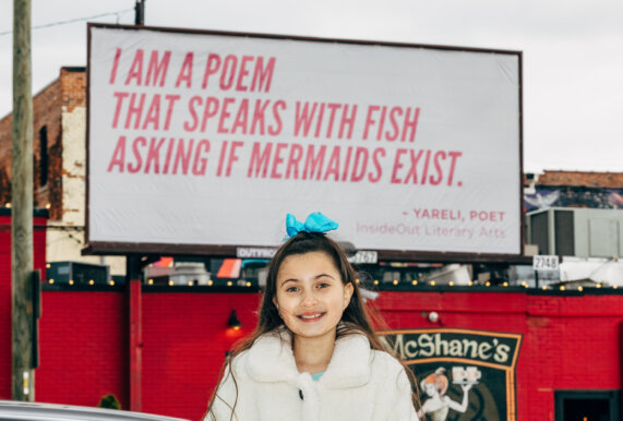 Yareli and Poetry for the People Billboard Photo Sara Faraj