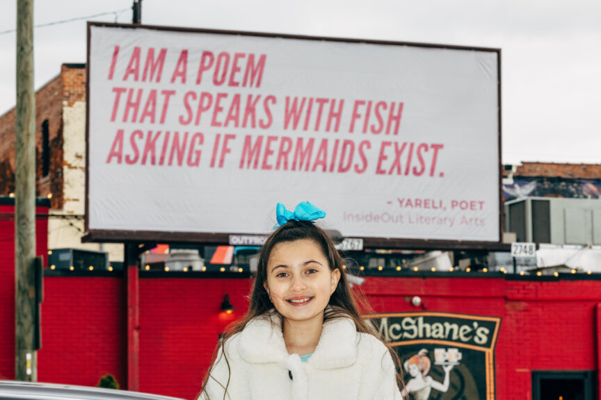 Yareli and Poetry for the People Billboard Photo Sara Faraj