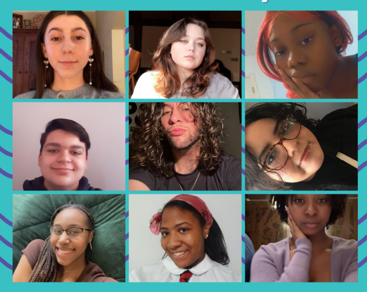 Collage of 9 2023 Youth Advisory Board Member photos in a grid