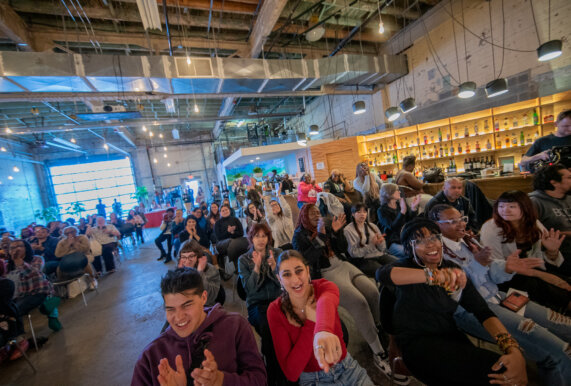 Crowd supports teen poets at the 2025 Detroit Youth Poetry Slam